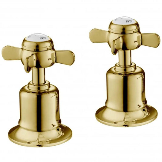 JTP Grosvenor Pinch Panel Valves Pair - Antique Brass - Envy Bathrooms Ltd