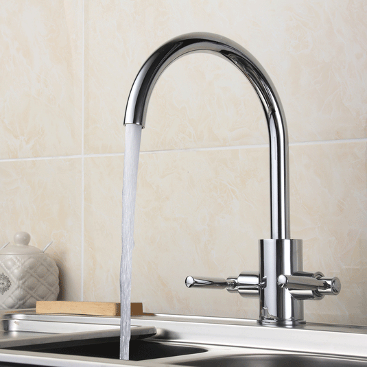 JTP Newbury Mono Kitchen Sink Mixer Tap with Swivel Spout - Dual Handle - Chrome - Envy Bathrooms Ltd