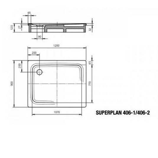 Kaldewei Ambiente Superplan 1200x900mm Shower Tray | 430600010001