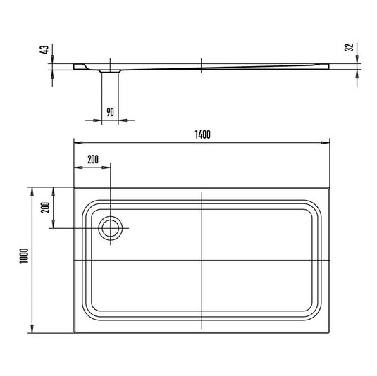 Kaldewei Ambiente Superplan XXL 1400x1000mm Shower Tray | 431200010001
