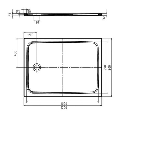 Kaldewei Cayonoplan 1200x900mm Shower Tray with Support Alpine White | 362347980001