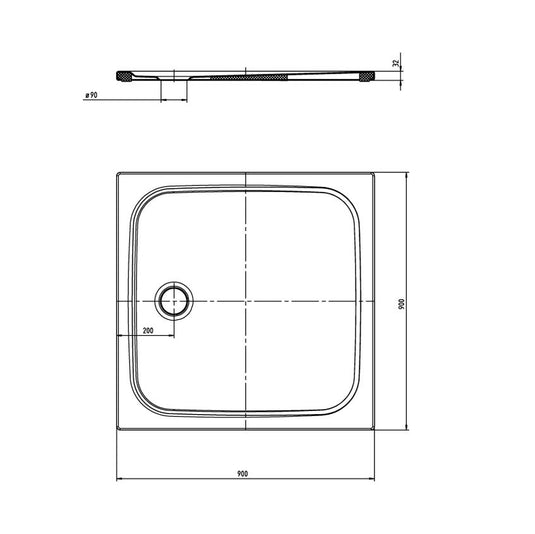 Kaldewei Cayonoplan 900x900mm Shower Tray with Support Alpine White | 361447980001