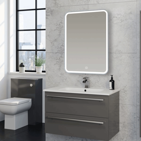Kartell Alder LED Bathroom Mirror 800mm H x 600mm W - Chrome - Envy Bathrooms Ltd