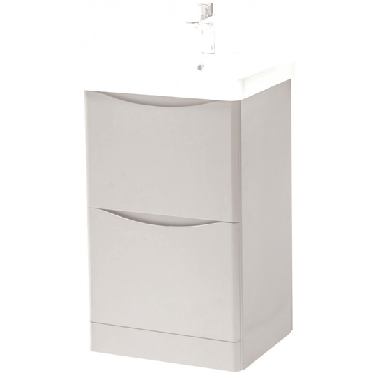 Kartell Arc Floor Standing 2-Drawer Vanity Unit with Basin 500mm Wide - Matt Cashmere - Envy Bathrooms Ltd