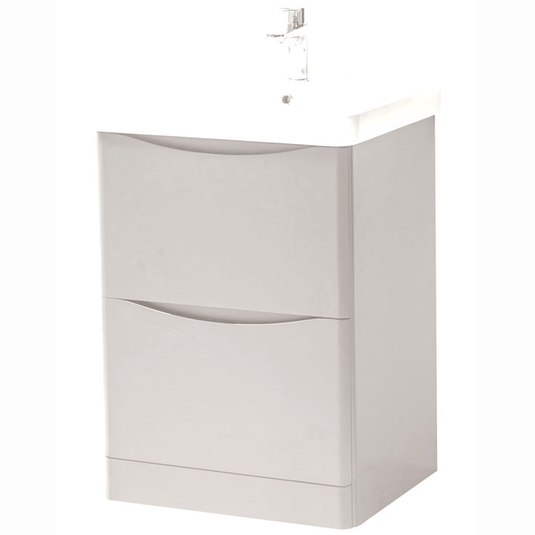 Kartell Arc Floor Standing 2-Drawer Vanity Unit with Basin 600mm Wide - Matt Cashmere - Envy Bathrooms Ltd