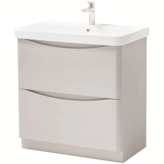 Kartell Arc Floor Standing 2-Drawer Vanity Unit with Basin 800mm Wide - Matt Cashmere - Envy Bathrooms Ltd