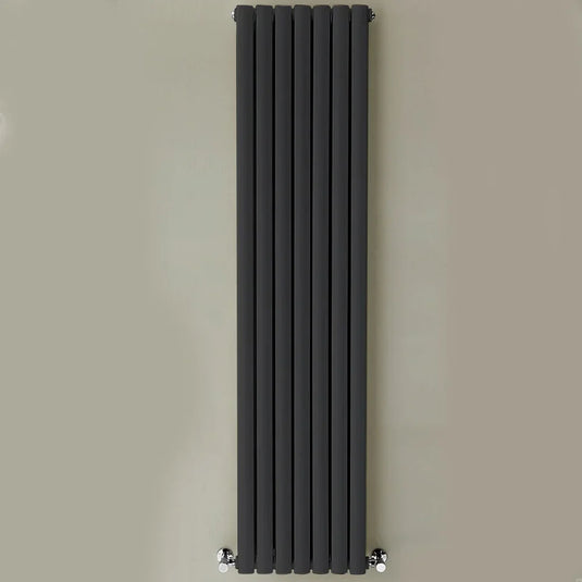 Kartell Aspen Single Designer Vertical Radiator 1800mm H x 430mm W - Anthracite - Envy Bathrooms Ltd