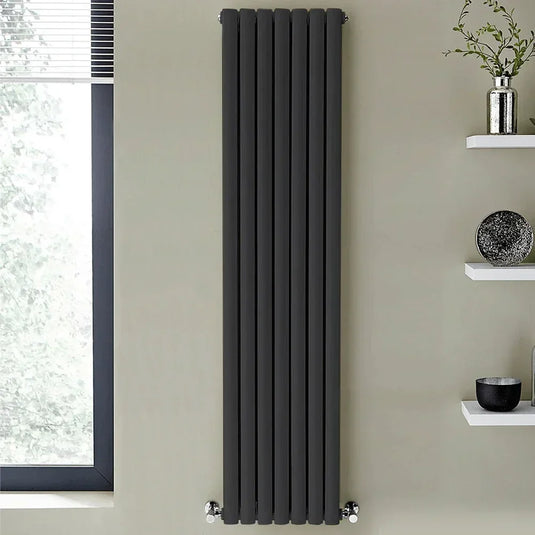 Kartell Aspen Single Designer Vertical Radiator 1800mm H x 430mm W - Anthracite - Envy Bathrooms Ltd