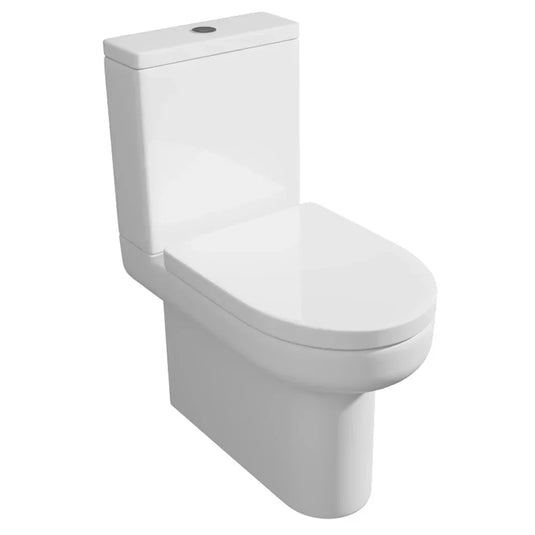 Kartell Bijoux Close to Wall Close Coupled Toilet with Push Button Cistern - Soft Close Seat - Envy Bathrooms Ltd