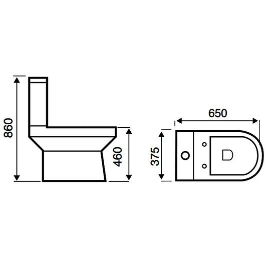 Kartell Bijoux Comfort Height Close Coupled Toilet with Push Button Cistern - Soft Close Seat - Envy Bathrooms Ltd