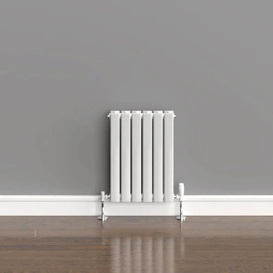Kartell Boston Double Designer Horizontal Radiator 600mm H x 420mm W - White - Envy Bathrooms Ltd