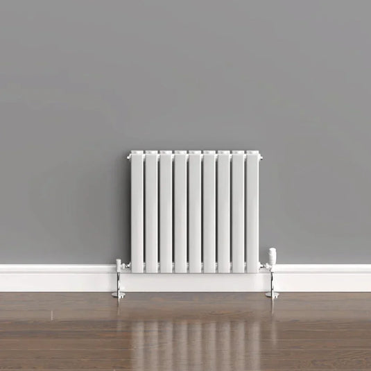 Kartell Boston Double Designer Horizontal Radiator 600mm H x 630mm W - White - Envy Bathrooms Ltd