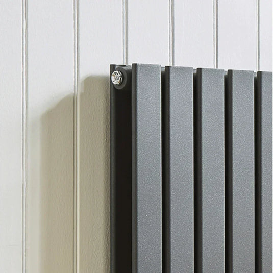 Kartell Boston Double Vertical Designer Radiator 1800mm H x 410mm W - Matt Anthracite - Envy Bathrooms Ltd