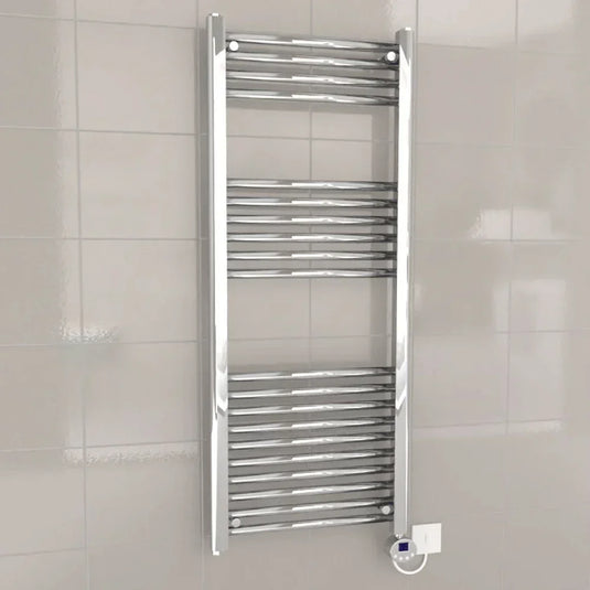 Kartell K-Rad Thermostatic Electric Straight Heated Towel Rail 1200mm H x 500mm W - Chrome - Envy Bathrooms Ltd