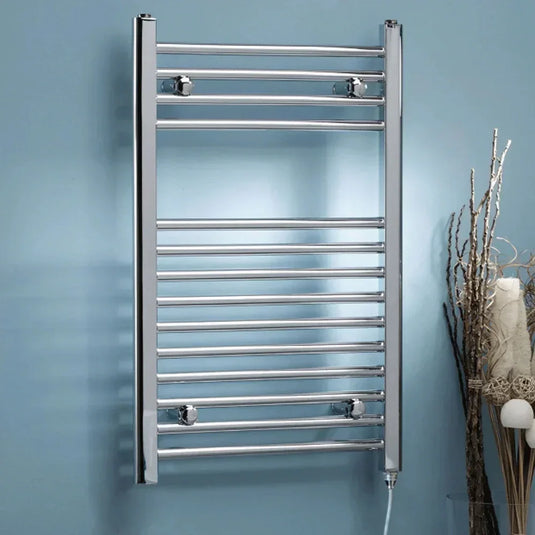 Kartell K-Rad Thermostatic Electric Straight Heated Towel Rail 800mm H x 500mm W - Chrome - Envy Bathrooms Ltd