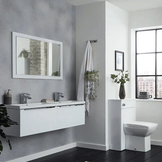 Kartell Kore Wall Hung 1-Drawer Vanity Unit with Basin 800mm Wide - Gloss White - Envy Bathrooms Ltd