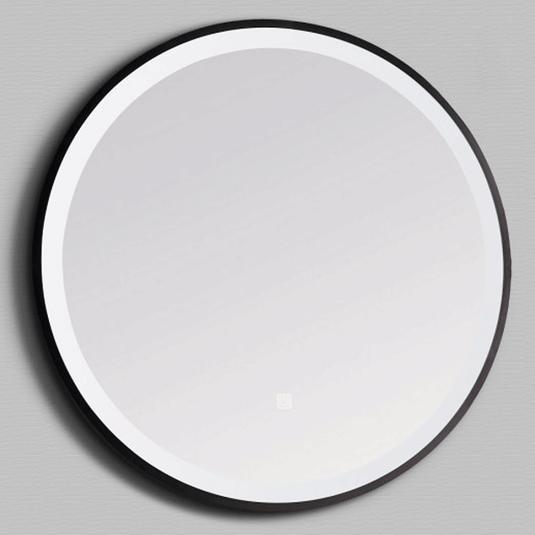 Kartell Nero Round Bathroom Mirror 600mm H x 600mm W - Illuminated - Chrome - Envy Bathrooms Ltd