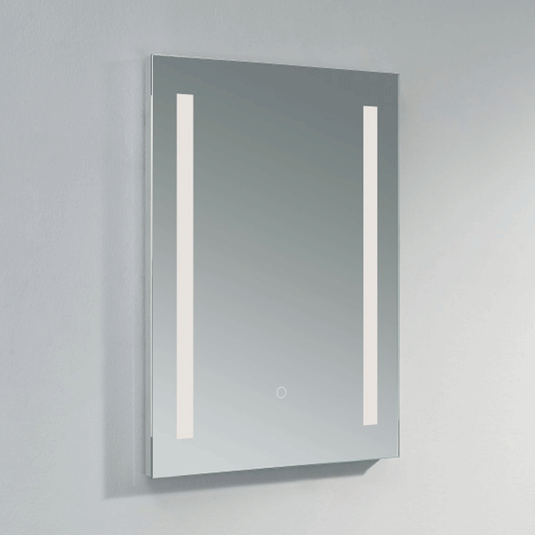 Kartell Painswick Rectangular Bathroom Mirror 700mm H x 500mm W - Illuminated - Chrome - Envy Bathrooms Ltd