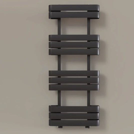 Kartell Tampa Designer Heated Towel Rail 1200mm H x 500mm W - Matt Anthracite - Envy Bathrooms Ltd