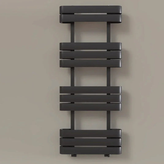 Kartell Tampa Designer Heated Towel Rail 1200mm H x 500mm W - Matt Anthracite - Envy Bathrooms Ltd