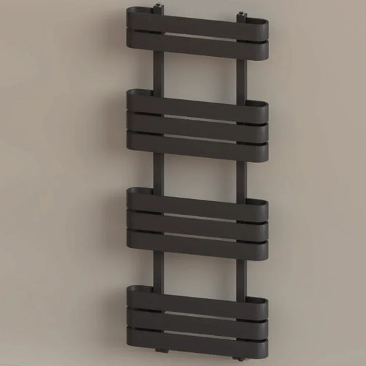 Kartell Tampa Designer Heated Towel Rail 1200mm H x 500mm W - Matt Anthracite - Envy Bathrooms Ltd