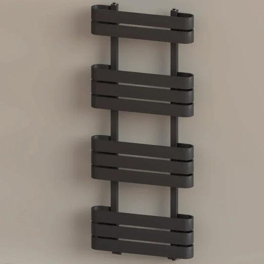 Kartell Tampa Designer Heated Towel Rail 1200mm H x 500mm W - Matt Anthracite - Envy Bathrooms Ltd