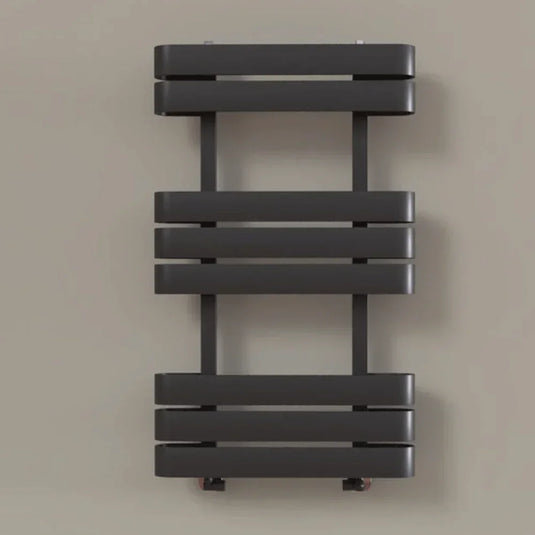 Kartell Tampa Designer Heated Towel Rail 850mm H x 500mm W - Matt Anthracite - Envy Bathrooms Ltd