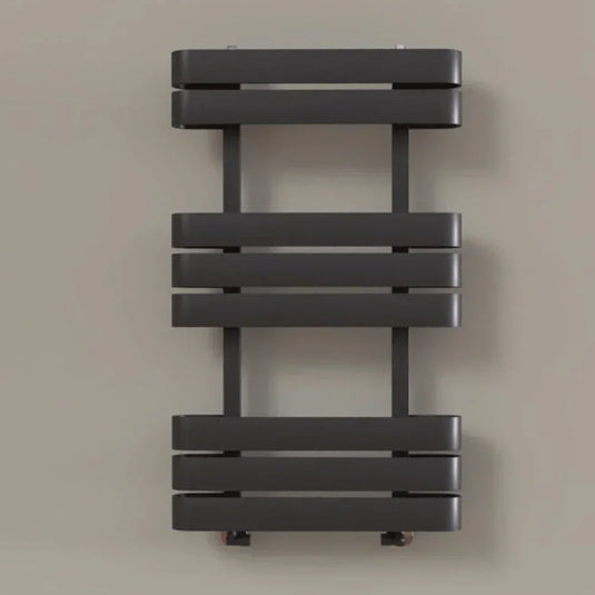 Kartell Tampa Designer Heated Towel Rail 850mm H x 500mm W - Matt Anthracite - Envy Bathrooms Ltd