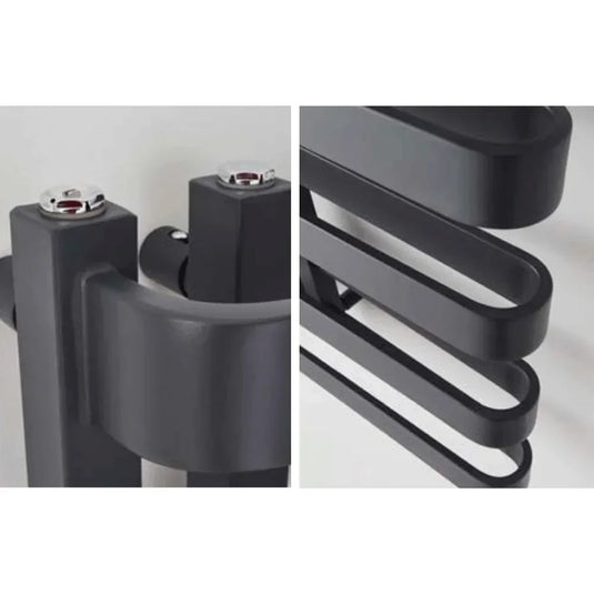 Kartell Texas Designer Heated Towel Rail 850mm H x 500mm W - Matt Anthracite - Envy Bathrooms Ltd