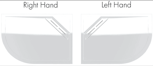 Kudos Connect 2 1000 x 800mm Anti-slip Offset Quadrant Shower Tray (LH) with waste - White - Envy Bathrooms Ltd