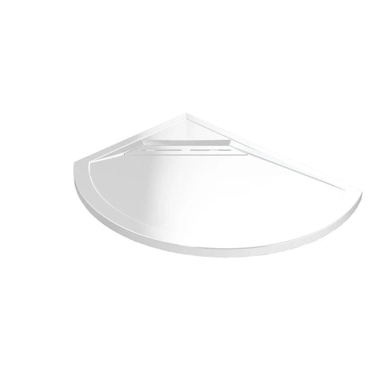 Kudos Connect 2 1000 x 810mm Anti-slip Curved Offset Shower Tray (LH) with waste - White - Envy Bathrooms Ltd
