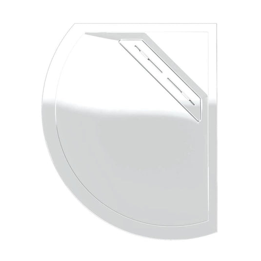Kudos Connect 2 1000 x 810mm Anti-slip Curved Offset Shower Tray (LH) with waste - White - Envy Bathrooms Ltd