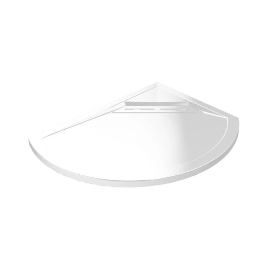 Kudos Connect 2 1000 x 810mm Anti-slip Curved Offset Shower Tray (RH) with waste - White - Envy Bathrooms Ltd