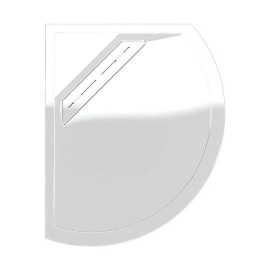 Kudos Connect 2 1000 x 810mm Anti-slip Curved Offset Shower Tray (RH) with waste - White - Envy Bathrooms Ltd