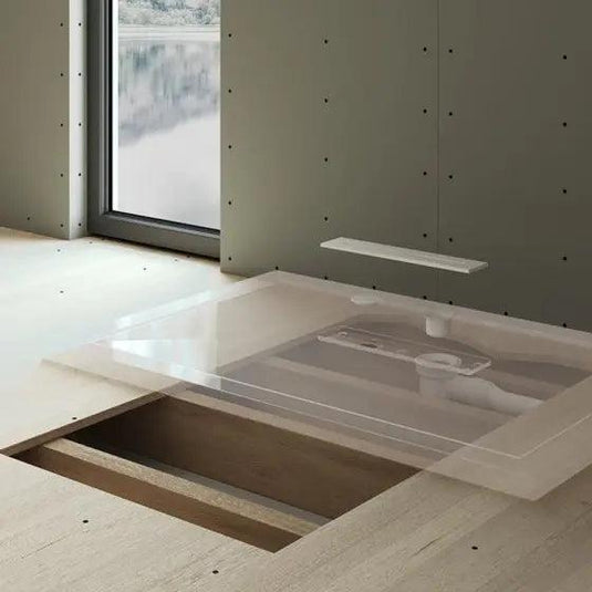 Kudos Connect 2 1000 x 900mm Slate Rectangle Shower Tray with waste - Grey - Envy Bathrooms Ltd