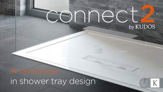 Kudos Connect 2 1200 x 900mm Offset Quadrant Shower Tray Slimline (LH) with waste - White - Envy Bathrooms Ltd