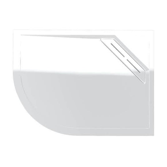 Kudos Connect 2 1200 x 900mm Offset Quadrant Shower Tray Slimline (RH) with waste - White - Envy Bathrooms Ltd
