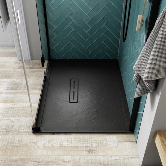 Kudos Connect 2 1500 x 800mm Slate Rectangle Shower Tray with waste - Grey - Envy Bathrooms Ltd