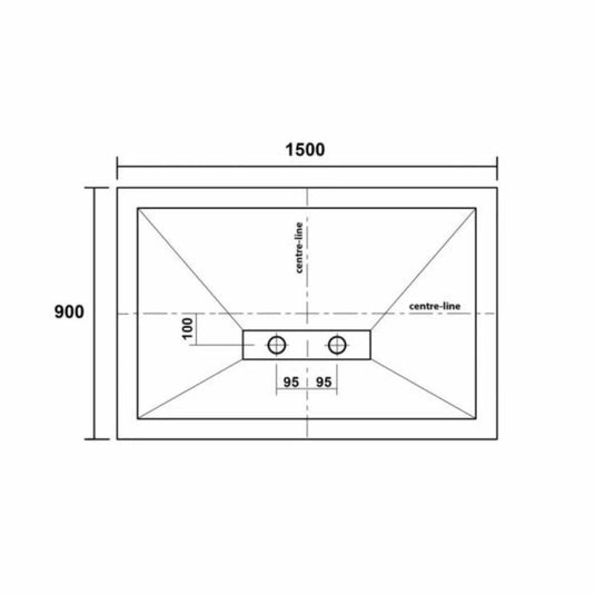 Kudos Connect 2 1500 x 900mm Slate Rectangle Shower Tray with waste - Grey - Envy Bathrooms Ltd