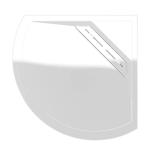 Kudos Connect 2 910 x 910mm Anti-slip Curved Shower Tray with waste - White - Envy Bathrooms Ltd
