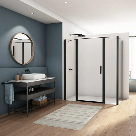 Kudos Divera 1000mm Pivot Door - Matt Black - K22T11000607-0001 - Envy Bathrooms Ltd