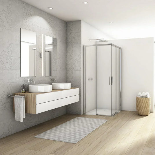 Kudos Divera 700 x 700mm Sliding Corner Entry Door - Chrome - K22SE2B0705007-0001 - Envy Bathrooms Ltd