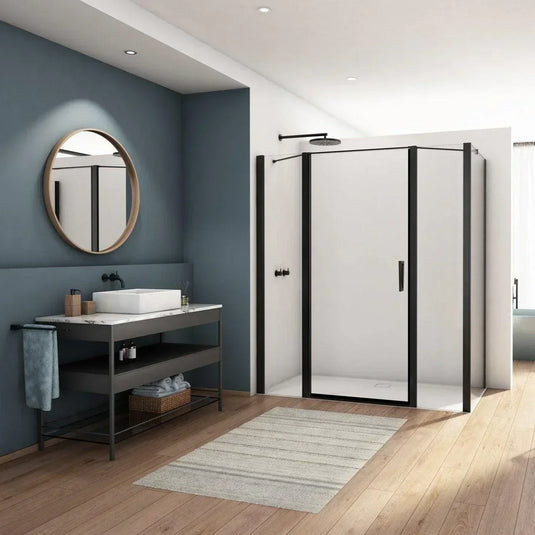 Kudos Divera 700mm Pivot Door - Matt Black - K22T10700607-0001 - Envy Bathrooms Ltd