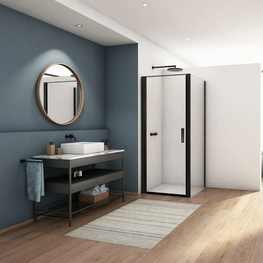 Kudos Divera 760mm Pivot Door - Matt Black - K22T10760607-0001 - Envy Bathrooms Ltd