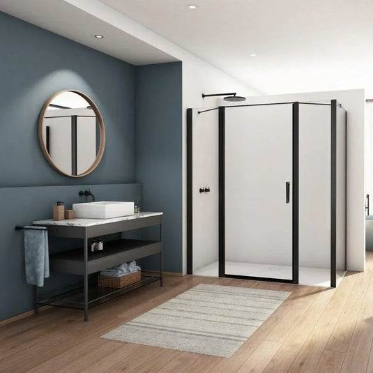 Kudos Divera 760mm Pivot Door - Matt Black - K22T10760607-0001 - Envy Bathrooms Ltd