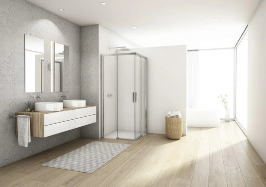 Kudos Divera 800 x 800mm Sliding Corner Entry Door - Chrome - K22SE2B0805007-0001 - Envy Bathrooms Ltd