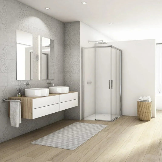 Kudos Divera 800 x 800mm Sliding Corner Entry Door - Chrome - K22SE2B0805007-0001 - Envy Bathrooms Ltd