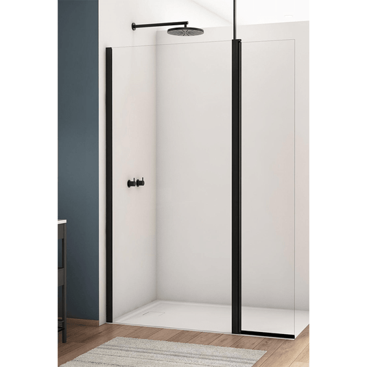 Kudos Divera 800mm Wetroom Panel - Matt Black (excl. wall profile) - K22F10800607-0001 - Envy Bathrooms Ltd