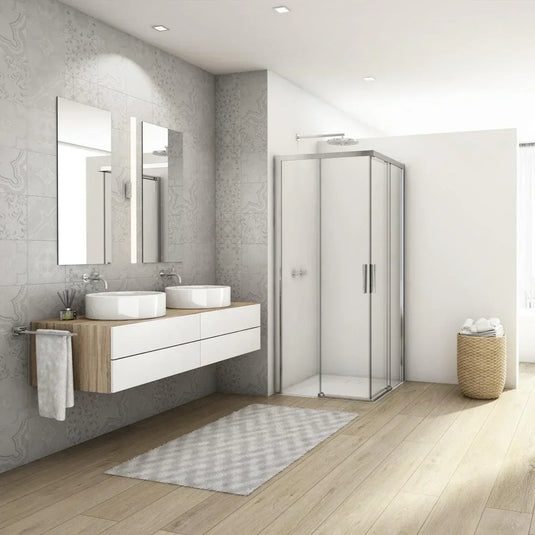 Kudos Divera 900 x 900mm Sliding Corner Entry Door - Chrome - K22SE2B0905007-0001 - Envy Bathrooms Ltd