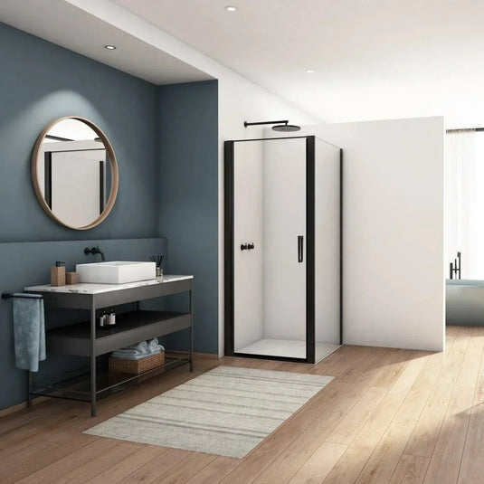 Kudos Divera 900mm Pivot Door - Matt Black - K22T10900607-0001 - Envy Bathrooms Ltd
